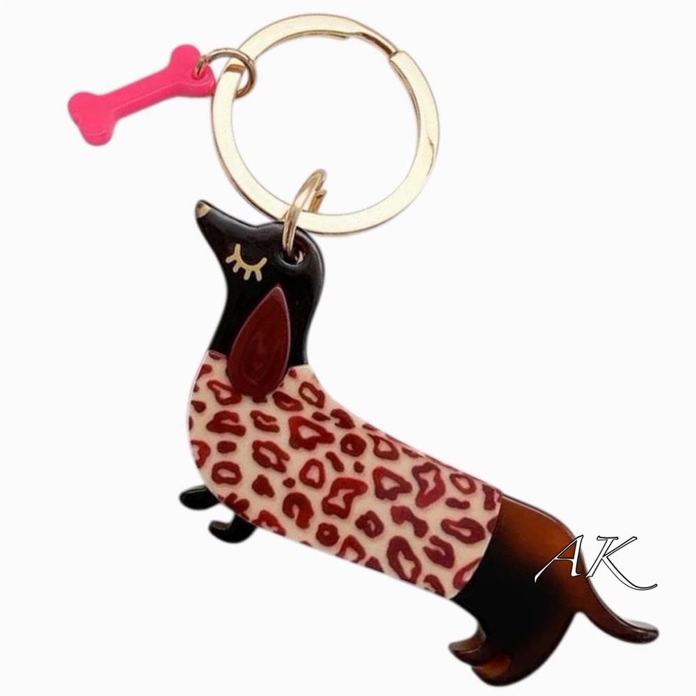 Dachshund Leopard Keychain 🐾 Doxie Wiener